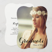 Manuscript afstuderen graduatie partijuitnodiging kaart (Voorkant / Achterkant)