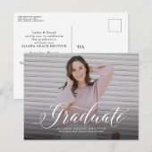 Manuscript afstuderen klassieke briefkaart uitnodi (Voorkant / Achterkant)