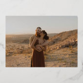 Manuscript ampersand 2 foto's calligrafie bruiloft folie uitnodiging (Achterkant)