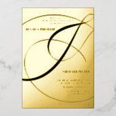 Manuscript ampersand black calligraphy bruiloft folie uitnodiging (Voorkant)