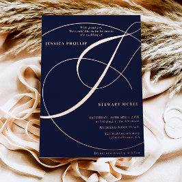 Manuscript ampersand calligraphy roos gold folie uitnodiging