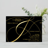 Manuscript ampersand fotokalligrafie bruiloft folie uitnodiging (Staand Voorkant)