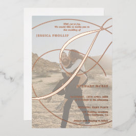 Manuscript ampersand fotokalligrafie bruiloft folie uitnodiging