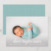 Manuscript Baby Foto geboorteaankondiging (Voorkant / Achterkant)