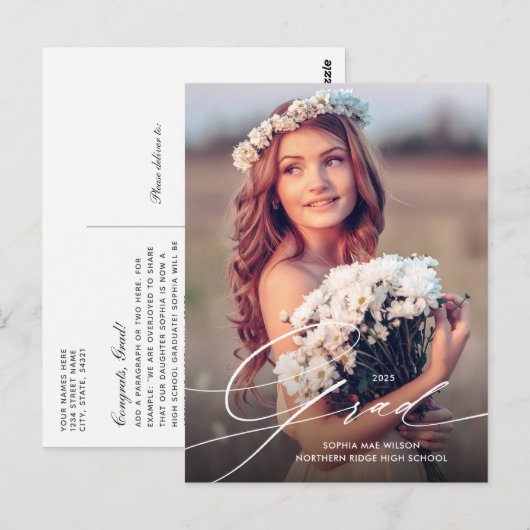  Manuscript bekleding 1-Foto Afstuderen Briefkaart (Voorkant / Achterkant)