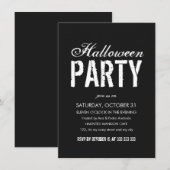 Manuscript bij Halloween Party Black White Grunge Kaart (Voorkant / Achterkant)