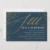 Manuscript bij Navy & Gold Confetti Kaart (Voorkant)