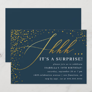Manuscript bij Navy & Gold Confetti Kaart