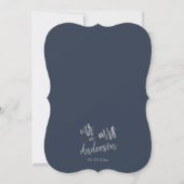Manuscript bij Navy Minimalist Silver Foil, Mrs We Kaart (Achterkant)