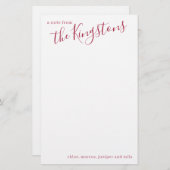 Manuscript bij Scarlet Familienaam Briefpapier (Voorkant / Achterkant)