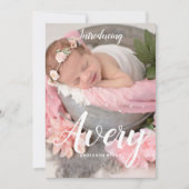 Manuscript Birth Notice for Baby Girl Kaart (Voorkant)