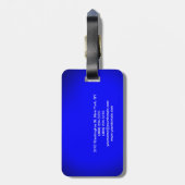 Manuscript Blauw Minimalistisch Modern Plain Bagagelabel (Achterkant verticaal)