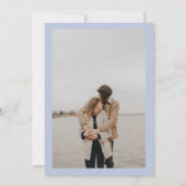 Manuscript blue fotokalligrafie bruiloft kaart (Achterkant)