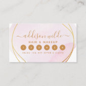 Manuscript Blush Pink Waterverf Gold Circle Busine Klantenkaartje (Voorkant)