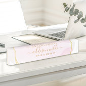 Manuscript Blush Pink Waterverf Gold Circle Busine Naambordje