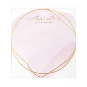 Manuscript Blush Pink Waterverf Gold Circle Busine Notitieblok (Voorkant)