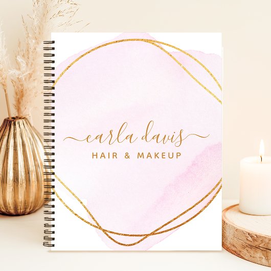 Manuscript Blush Pink Waterverf Gold Circle Busine Notitieboek