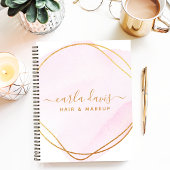 Manuscript Blush Pink Waterverf Gold Circle Busine Notitieboek
