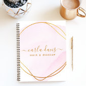 Manuscript Blush Pink Waterverf Gold Circle Busine Notitieboek