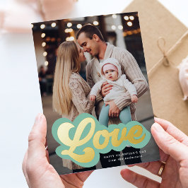Manuscript Bold Love Mint en Gold Valentijnsdag Folie Feestdagenkaart