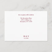 Manuscript Bourgogne & White Typography — Details Informatiekaartje (Achterkant)