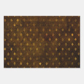  Manuscript Brass Gold Damask Patroon Inpakpapier Vel (Voorkant 3)