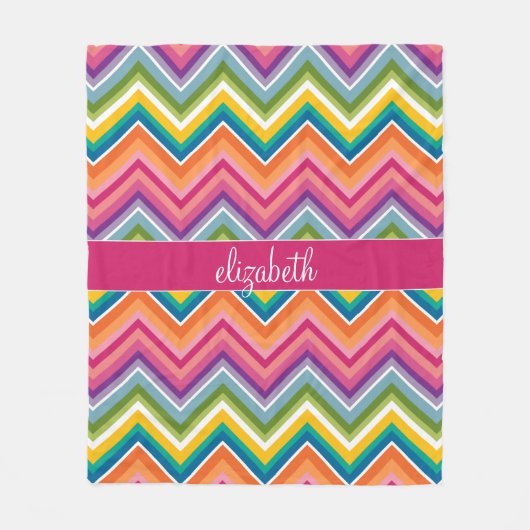 Manuscript Bright Colorful Chevron Pattern Fleece Deken (Voorkant)