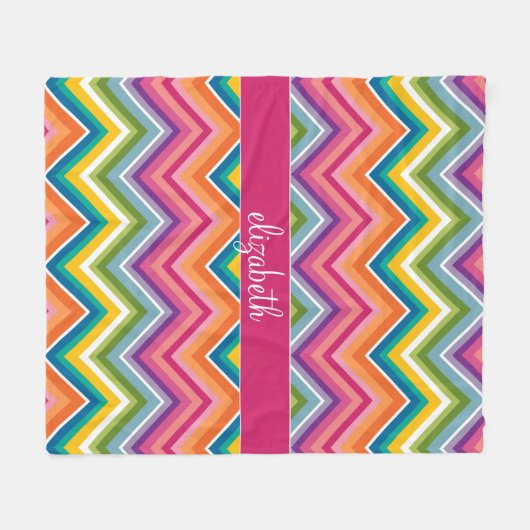 Manuscript Bright Colorful Chevron Pattern Fleece Deken (Voorkant (Horizontaal))