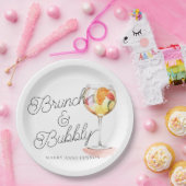 Manuscript Brunch and Bubble Cocktail Party Papieren Bordje (Feest)