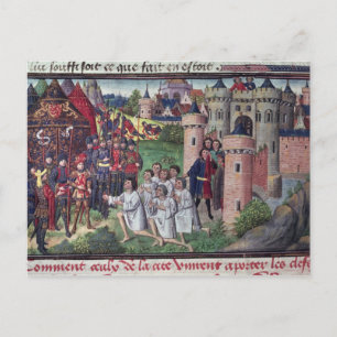 Manuscript by Jean Vauquelin Briefkaart