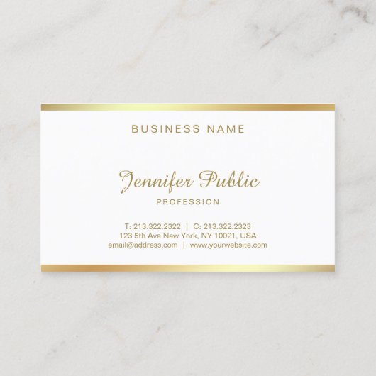 Manuscript Calligrafie Handgeschreven Gold Modern  Visitekaartje (Achterkant)