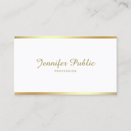 Manuscript Calligrafie Handgeschreven Gold Modern  Visitekaartje (Voorkant)