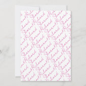 Manuscript calligraphy magenta roze Couples douche Kaart (Achterkant)