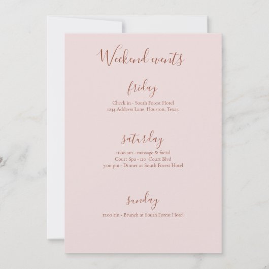 Manuscript Calligraphy Terracotta Bachelorette Par Kaart (Achterkant)