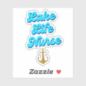 Manuscript Camping Boking in Lake Life Nurse Retro Sticker (Vel)