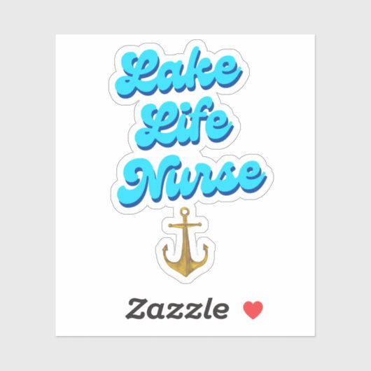 Manuscript Camping Boking in Lake Life Nurse Retro Sticker (Vel)