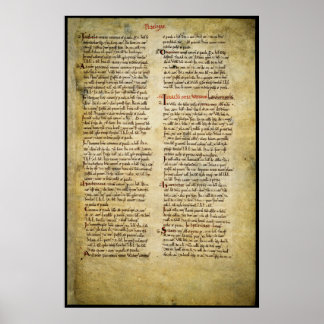 Manuscript - Canonry of Westminster, Old Middlesex Poster