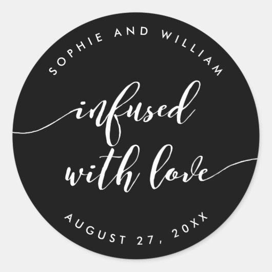 Manuscript dat met de Kleur van de Liefde Editable Ronde Sticker (Voorkant)