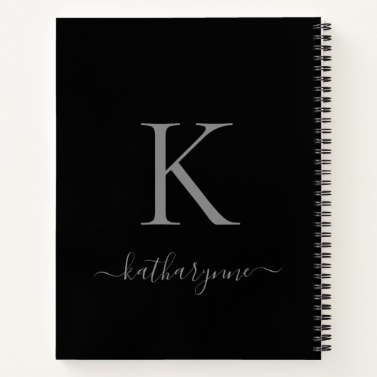 Manuscript Elegant Black en Silver Notitieboek (Achterkant)