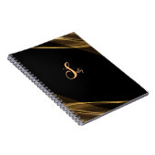 Manuscript Elegant Black & Gold Monogram Notitieboek (Rechterzijde)