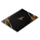 Manuscript Elegant Black & Gold Monogram Notitieboek (Linkerzijde)