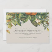 Manuscript elegant bruiloft citrus botanisch moder save the date (Achterkant)