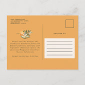 Manuscript elegant bruiloft citrus botanische mode aankondigingskaart (Achterkant)