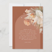Manuscript elegant bruiloft dank je teracotta mode bedankkaart (Achterkant)