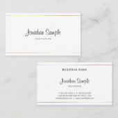 Manuscript Elegant Calligraphy Modern Plain Luxury Visitekaartje (Voorkant / Achterkant)