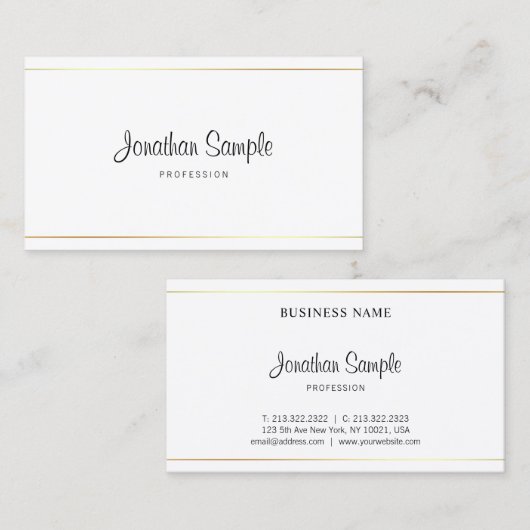 Manuscript Elegant Calligraphy Modern Plain Luxury Visitekaartje (Voorkant / Achterkant)