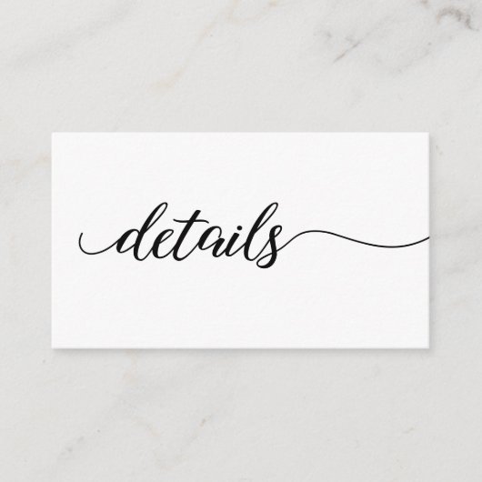 Manuscript elegant Details Weddenschap website QR- Informatiekaartje (Voorkant)