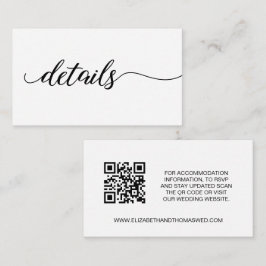 Manuscript elegant Details Weddenschap website QR- Informatiekaartje