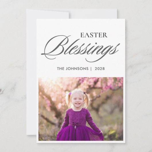 Manuscript Elegant Easter Blessing Feestdagenkaart (Voorkant)