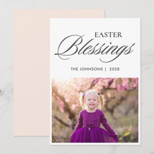 Manuscript Elegant Easter Blessing Feestdagenkaart (Voorkant / Achterkant)